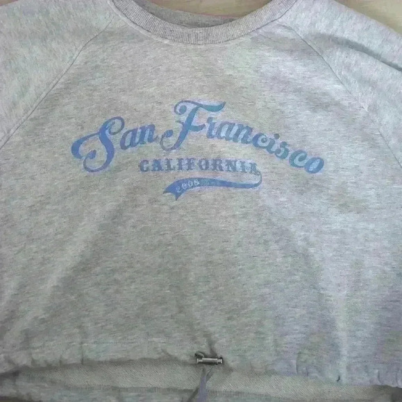 BERSHKA | Women's San Francisco Heather Grey Cropped  Long Sleeve Sweater - Picture 3 of 4